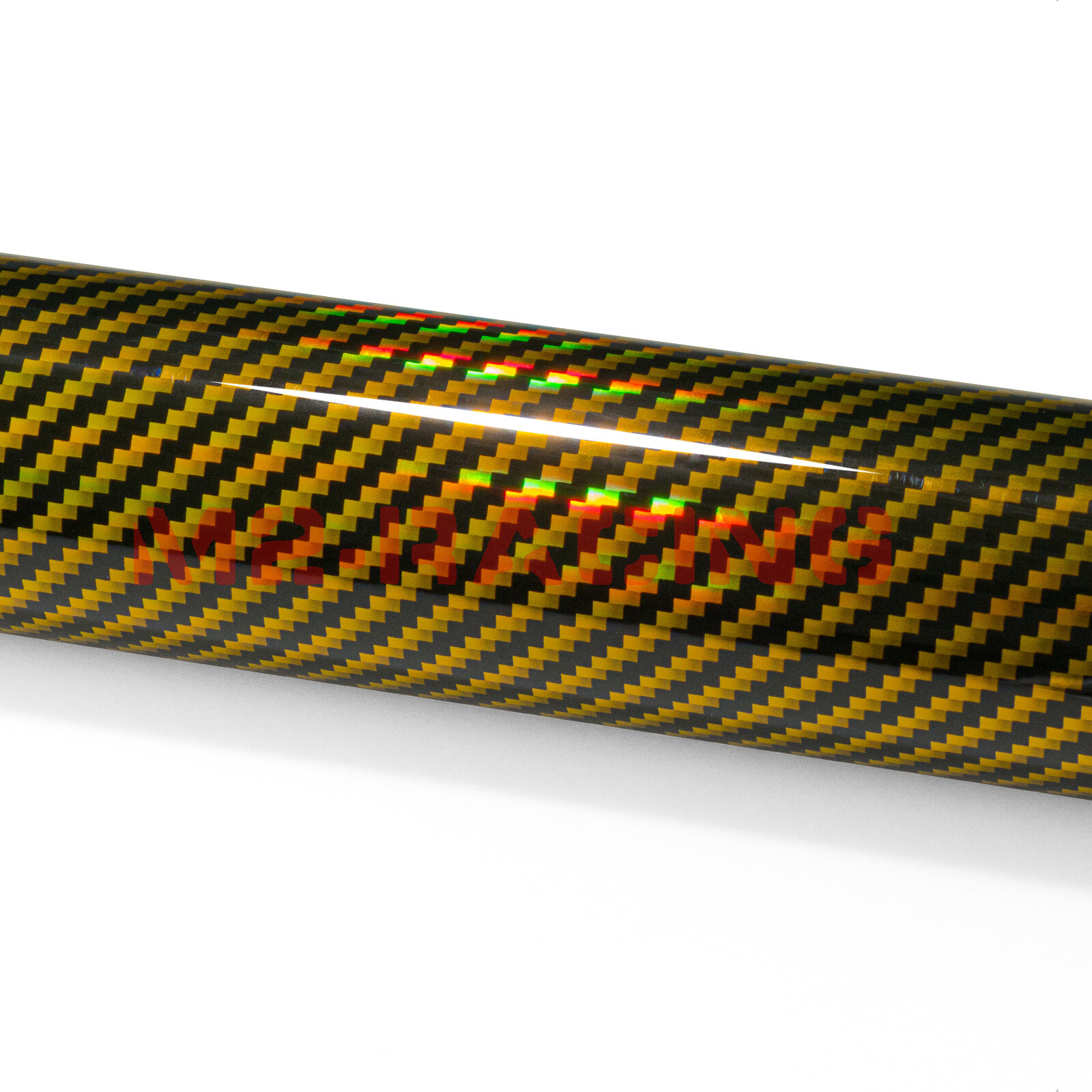 Holographic Carbon Fiber Gold Laser Chrome Car Vinyl Wrap Sheet Decal Sticker