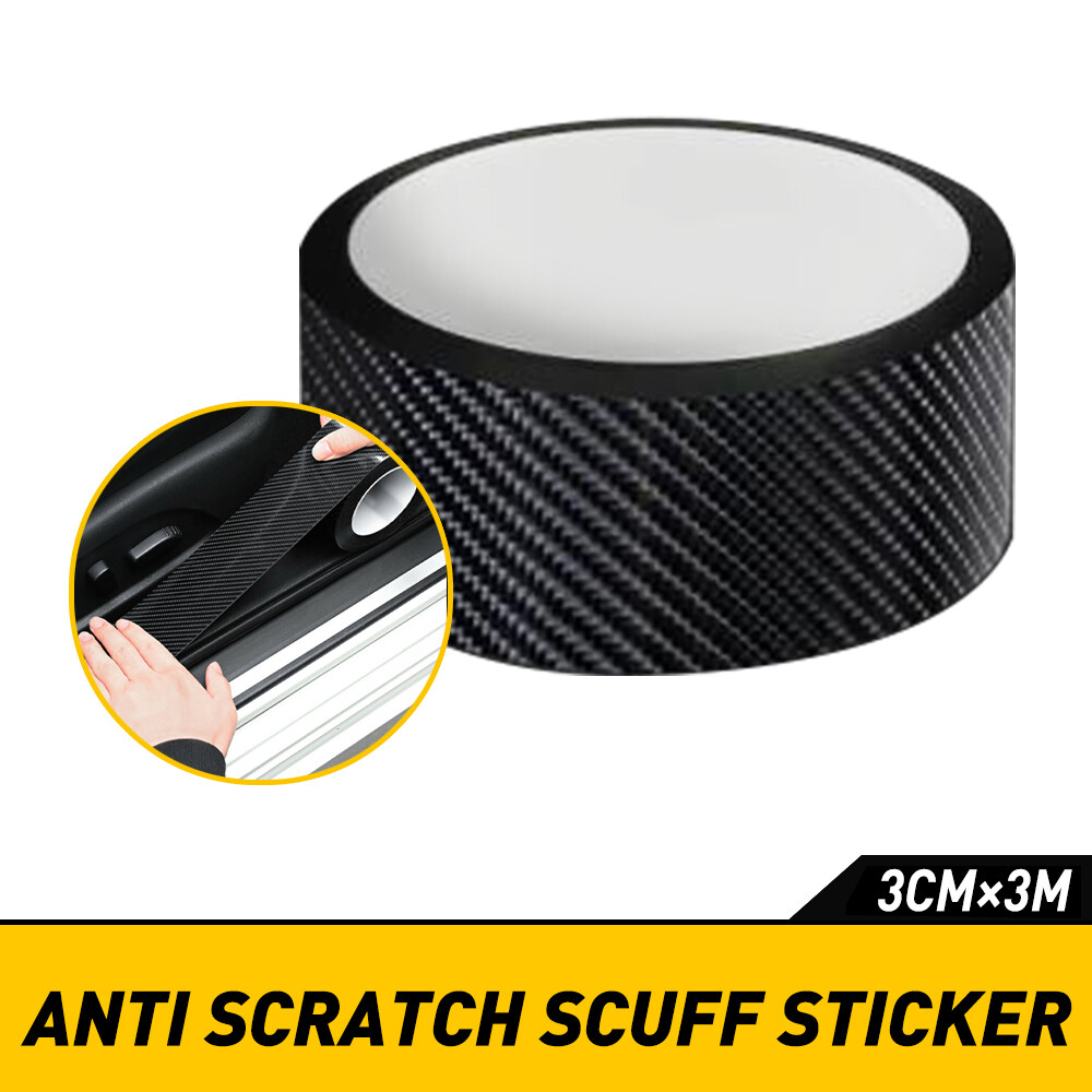 10FT Carbon Fiber Adhesive Tape Car Door Sill Protector Strip Anti Scratch Scuff