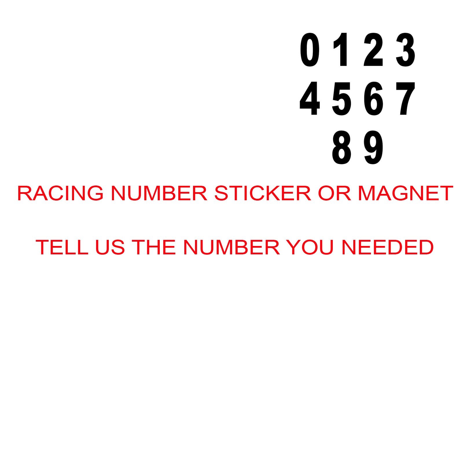 Personalized 2pcs Oval Racing Number Plate 8 in/ 10in Height Sticker /Magnet