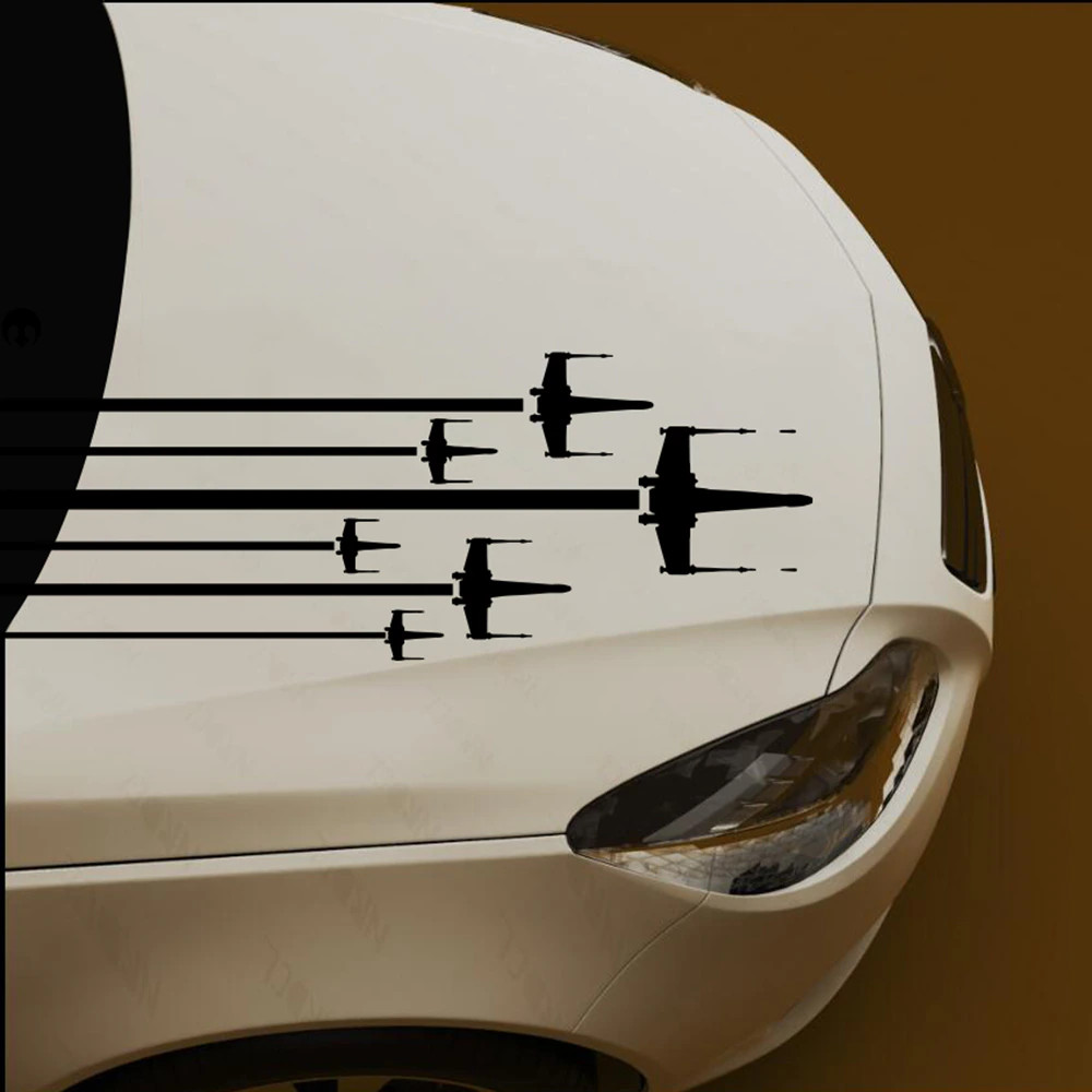 X-Wing Hood Side Stripes Car Vinyl Sticker Star Wars ROGUE SQUADRON 7 Decal