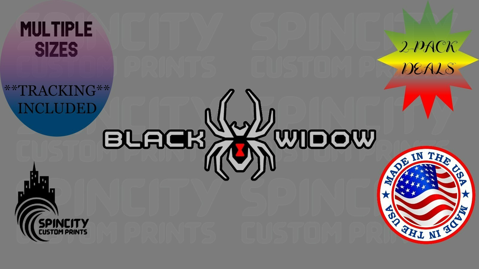 Black WIDOW SPIDER Truck Vinyl Decal Graphic Bumper Widow Laptop Sticker NEW