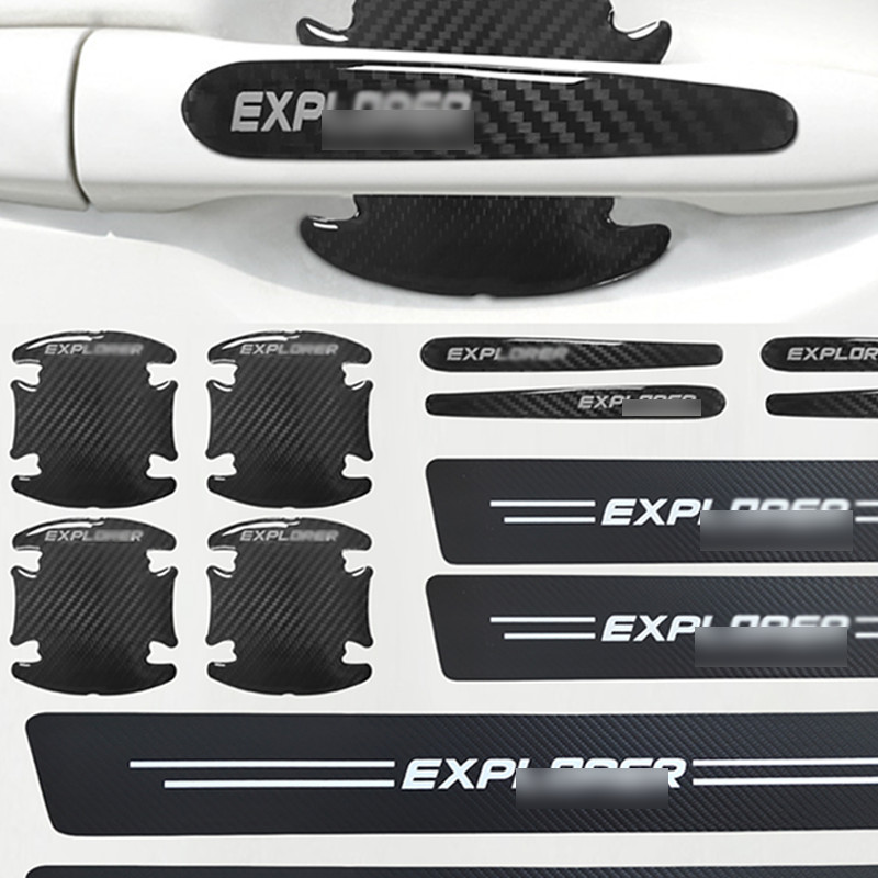 Car Handle & Door Sill Pedal Anti Scratch Stickers Set For All Explorer 12Pcs