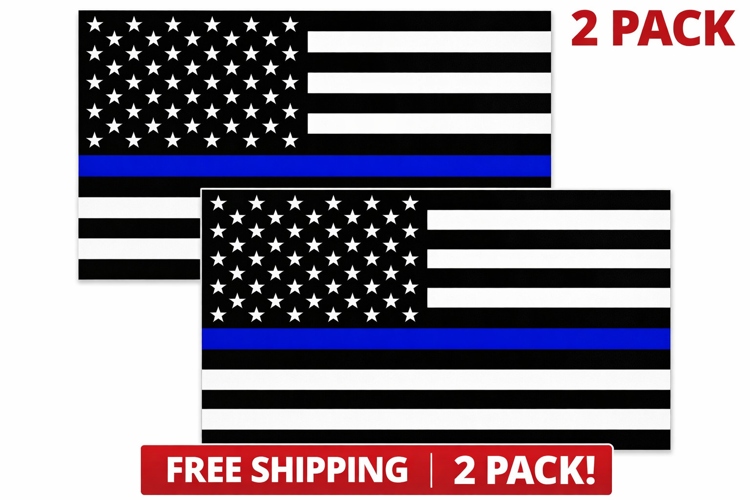 3″ x 5″ Blue Line American Flag (BACK THE BLUE) Adhesive Decal Sticker