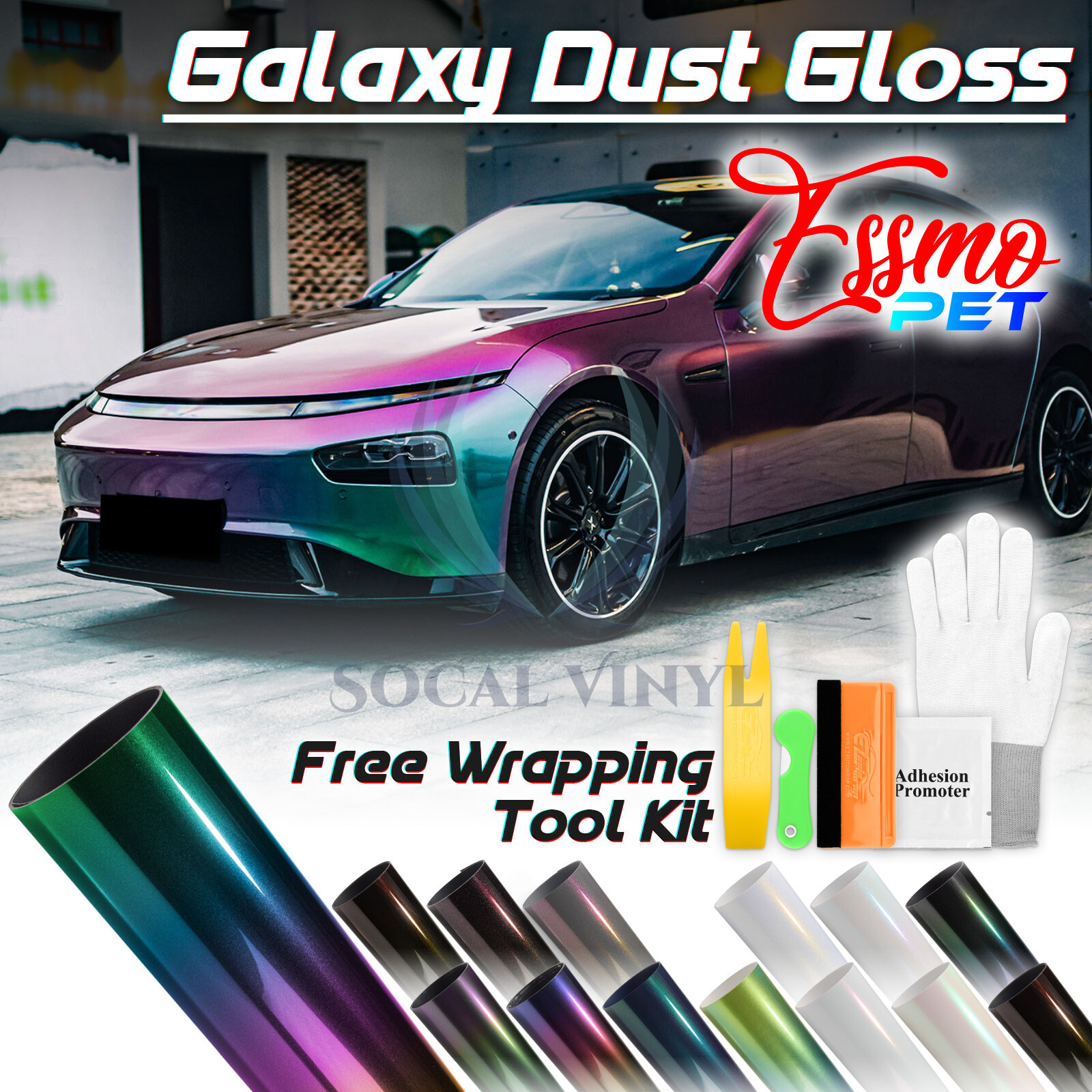 ESSMO PET Galaxy Dust Gloss Auto Car Vinyl Vehicle Wrap Decal Sticker Sheet Film