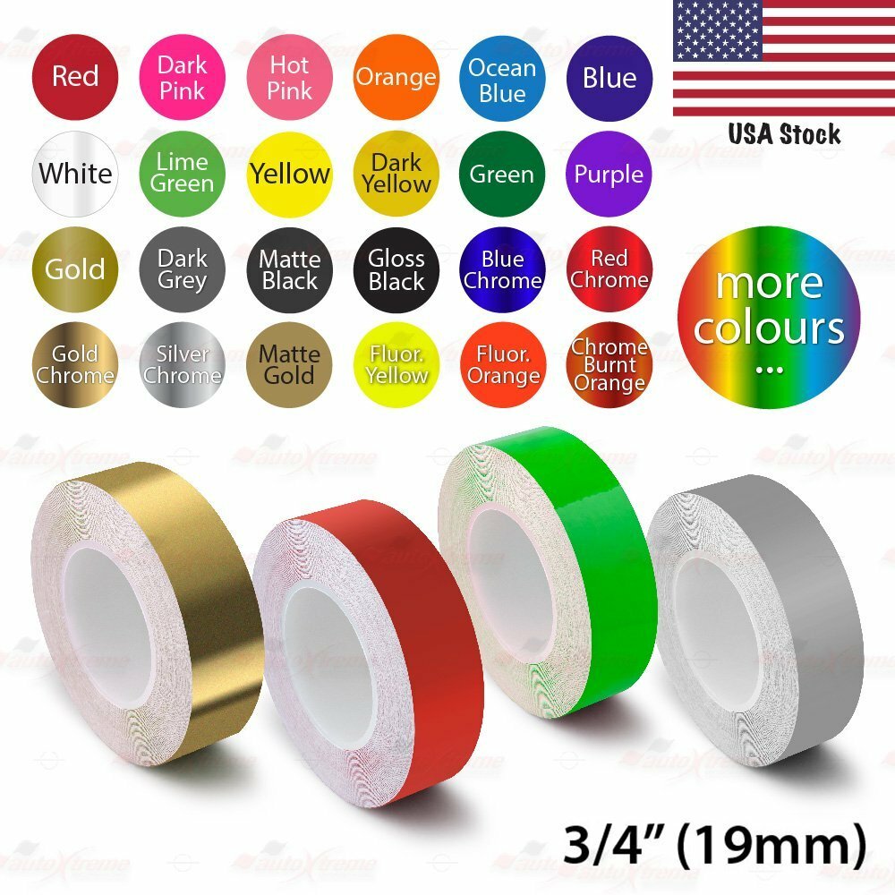 19mm 3/4″ Roll PinStripe PinStriping Solid Trim Body Line Tape Vinyl Car STICKER