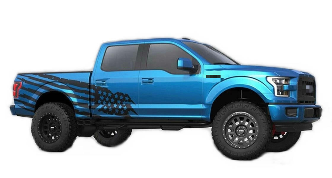 Graphics American Flag Sticker Kit for Ford Raptor F-150 Pickup Truck Bed Decal