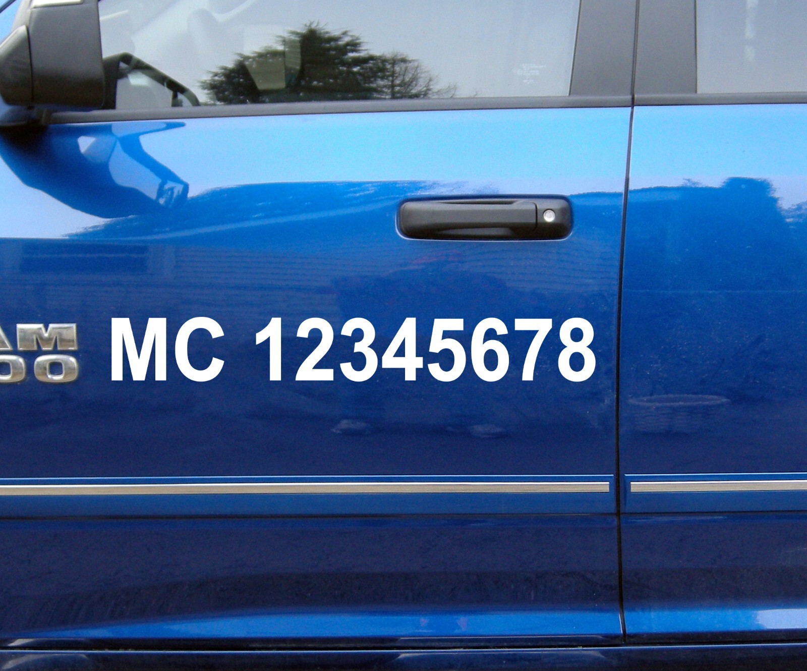 Set of 2 MC Number Vinyl Decals | Interstate Trucking Registration Stickers