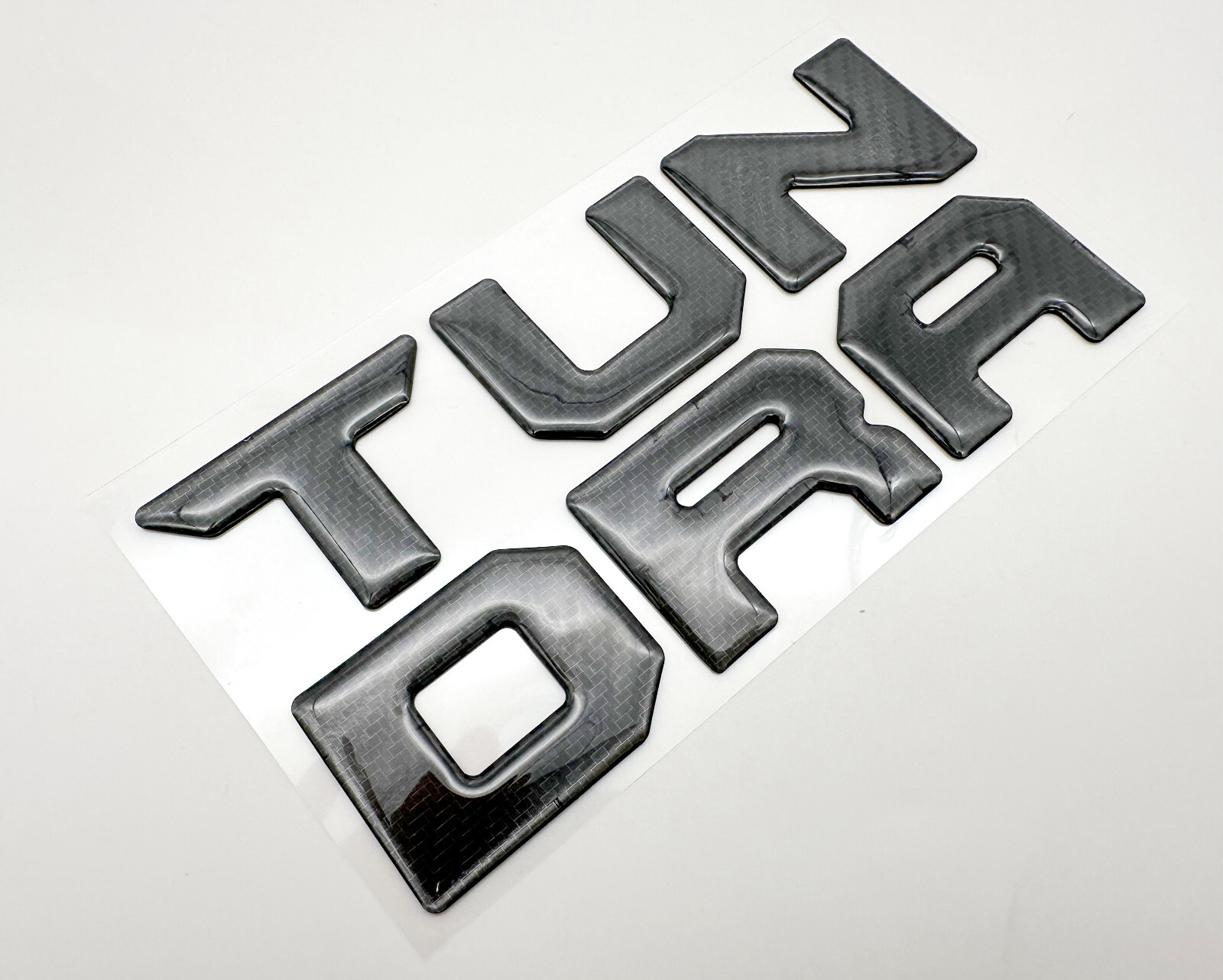 Tailgate Bed Rail Letter Overlays Fit with 2022-2024 Tundra Black Carbon fiber