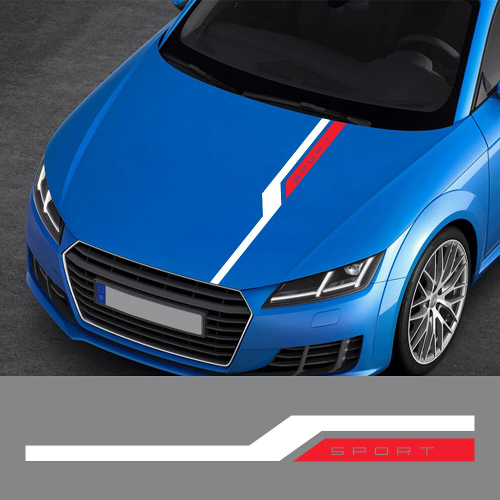 Racing Hood Stripes Decal Bonnet Vinyl Stickers For Car SUV Truck Universal Fit