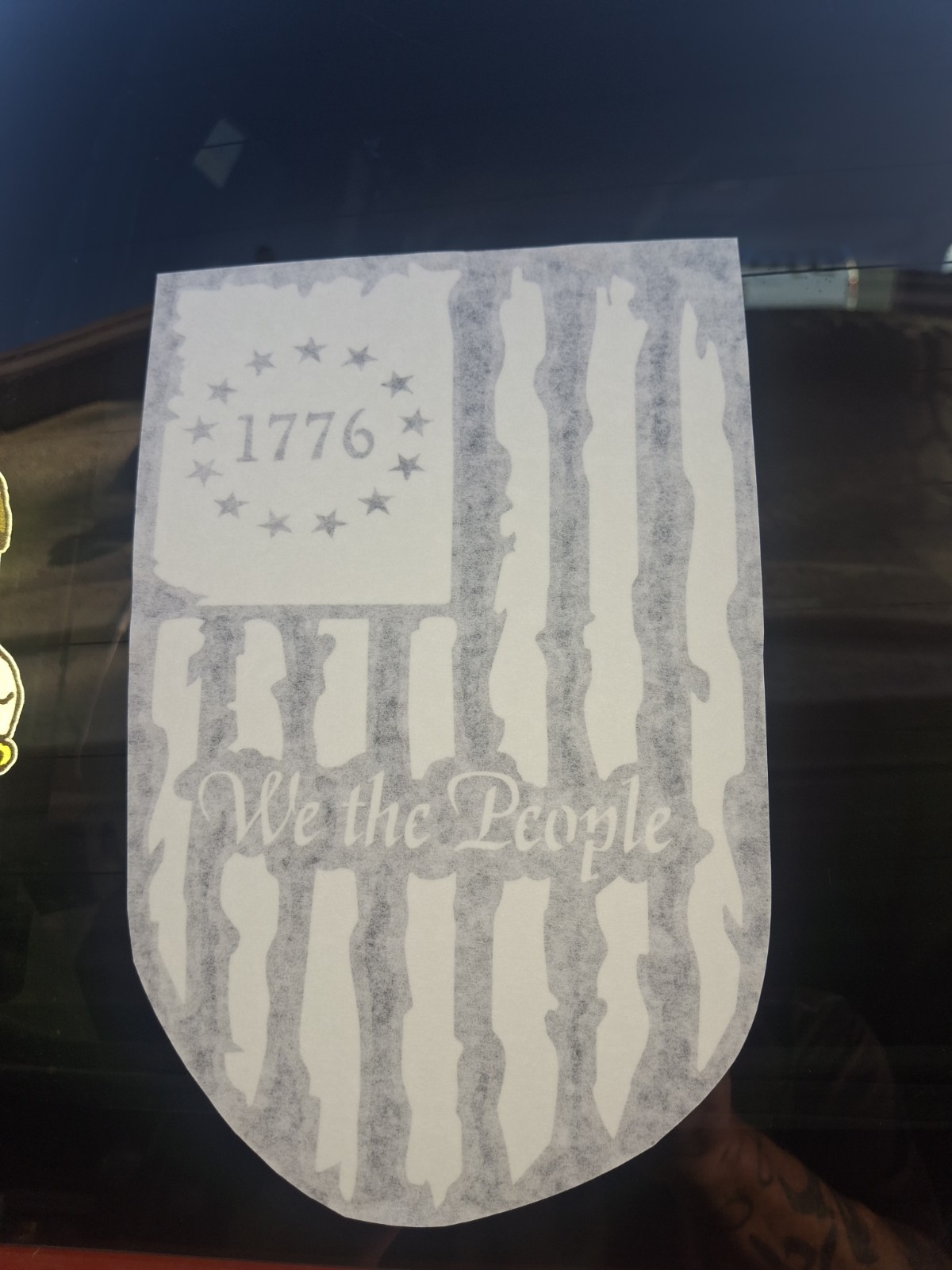 We The People car truck auto vinyl decal Reflective New