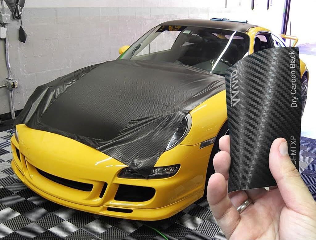 VViViD XPO Black Carbon Fiber Car Wrap Vinyl Roll Featuring Air Release