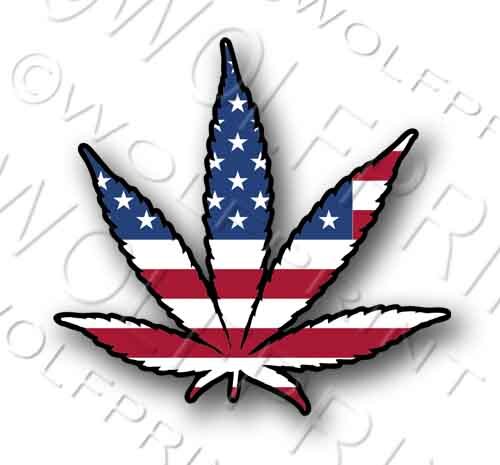 Marijuana Leaf Sticker 4″ Tall Pot Weed Cannabis Smoke Vinyl Decal