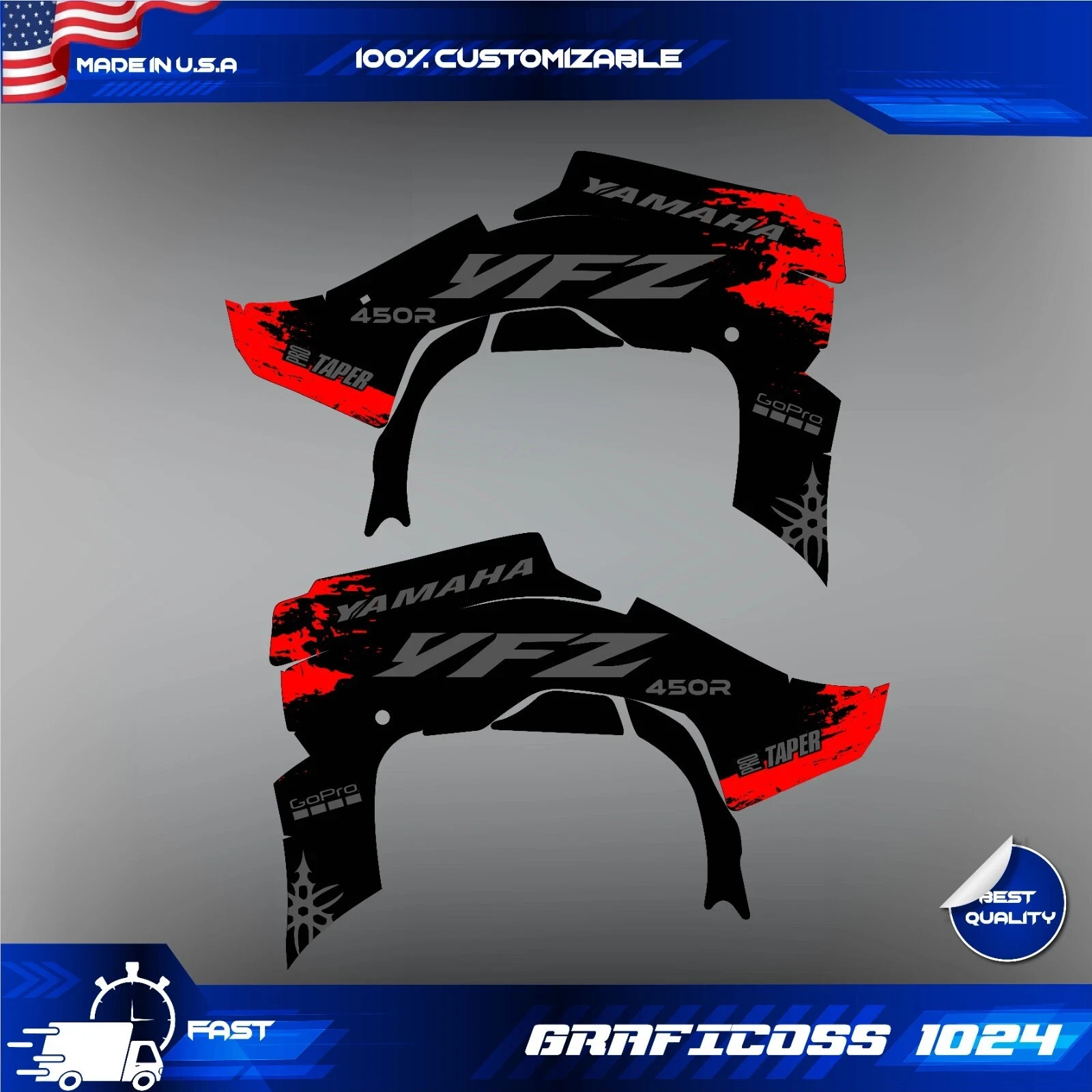 YFZ 450R – 2014-2015 2016 2026 YAMAHA Graphics kit stickers decals ATV Sticker