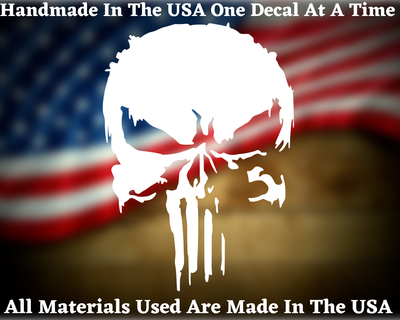 Distressed Skull Decal USA Seller