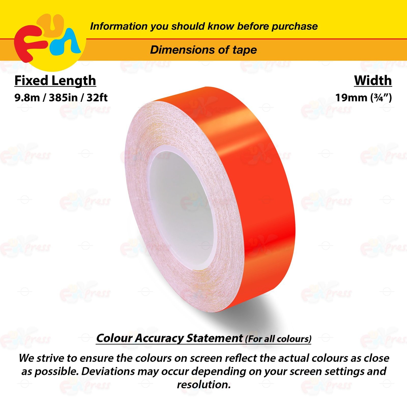 BRIGHT ORANGE 3/4″ 19mm PIN STRIPE Car Model Streamline TAPE Decal Vinyl Sticker