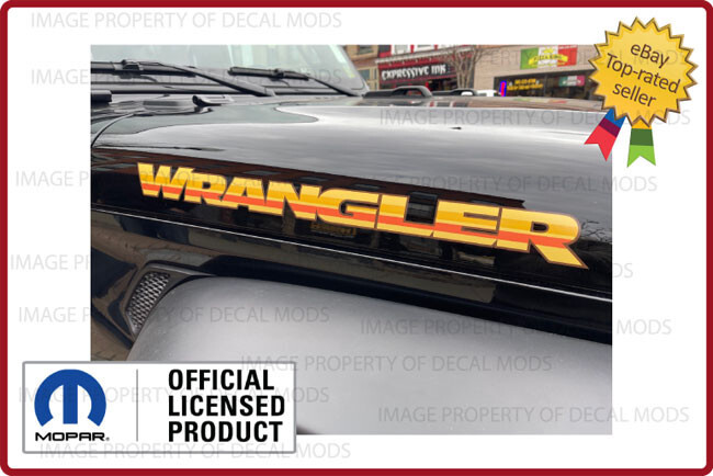 (2x) Retro Jeep WRANGLER Hood Vinyl Decals Stickers JK 2007 – 2018 FJ9X4