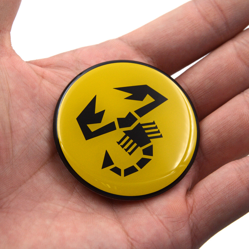 4Pcs Yellow Black Scorpion Logo Car Wheel Center Hub Cap Stickers for Abarth 500