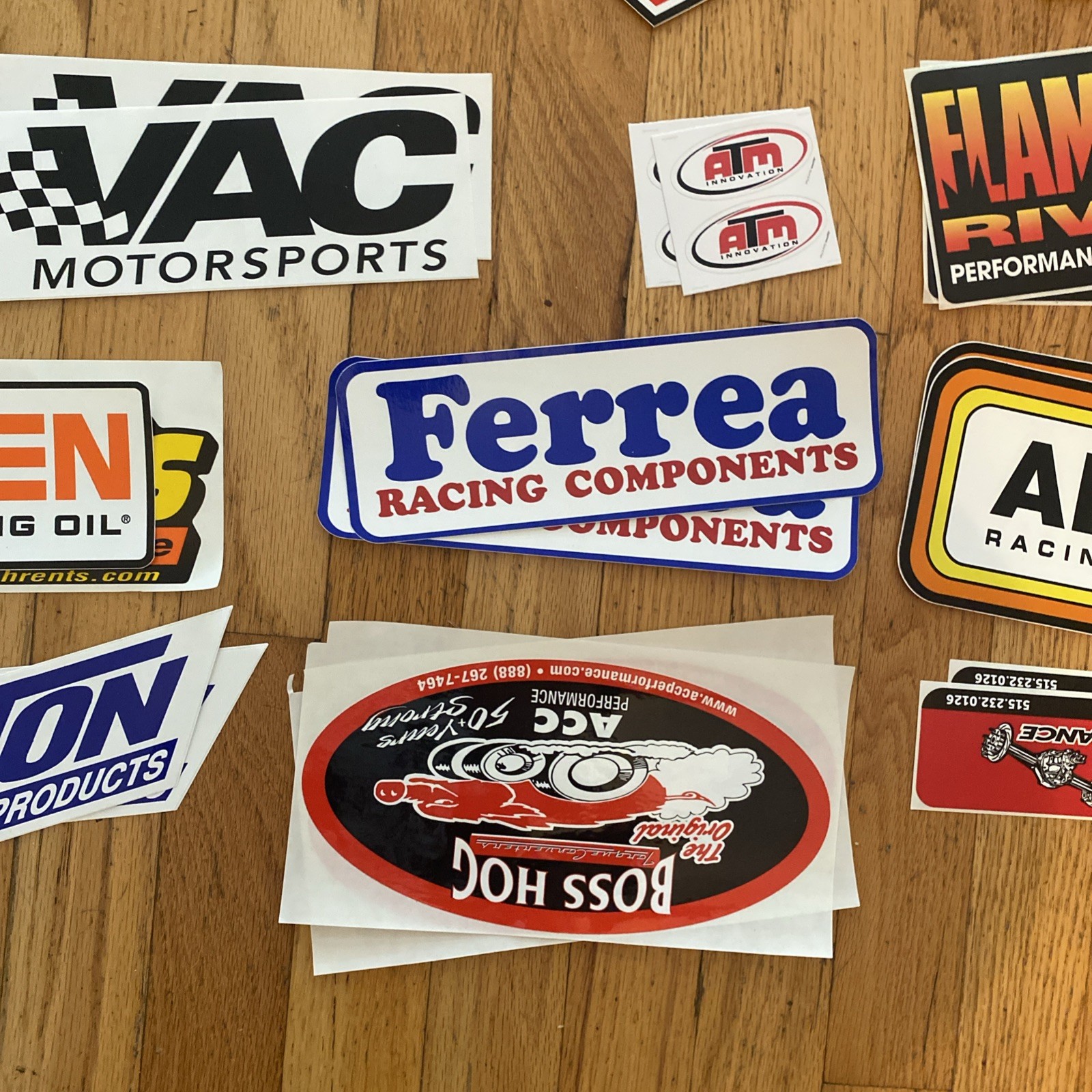 24 decals stickers pack bag drag, dirt car racing nhra, toolbox, hard hat,lunch
