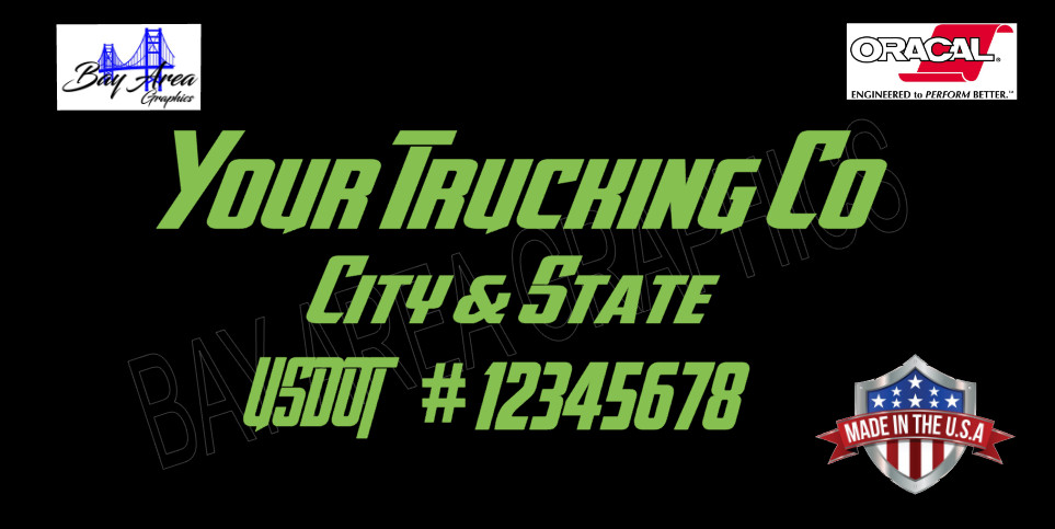 CUSTOM TRUCK DOOR DECALS SET OF 2 USDOT CITY STATE COMPANY NAMEWATERPROOF VINYL
