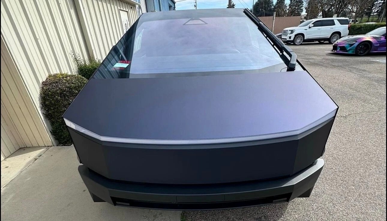 Matte Black Blue For Cybertruck DIY PET Paint Protection Film Wrap Color Change