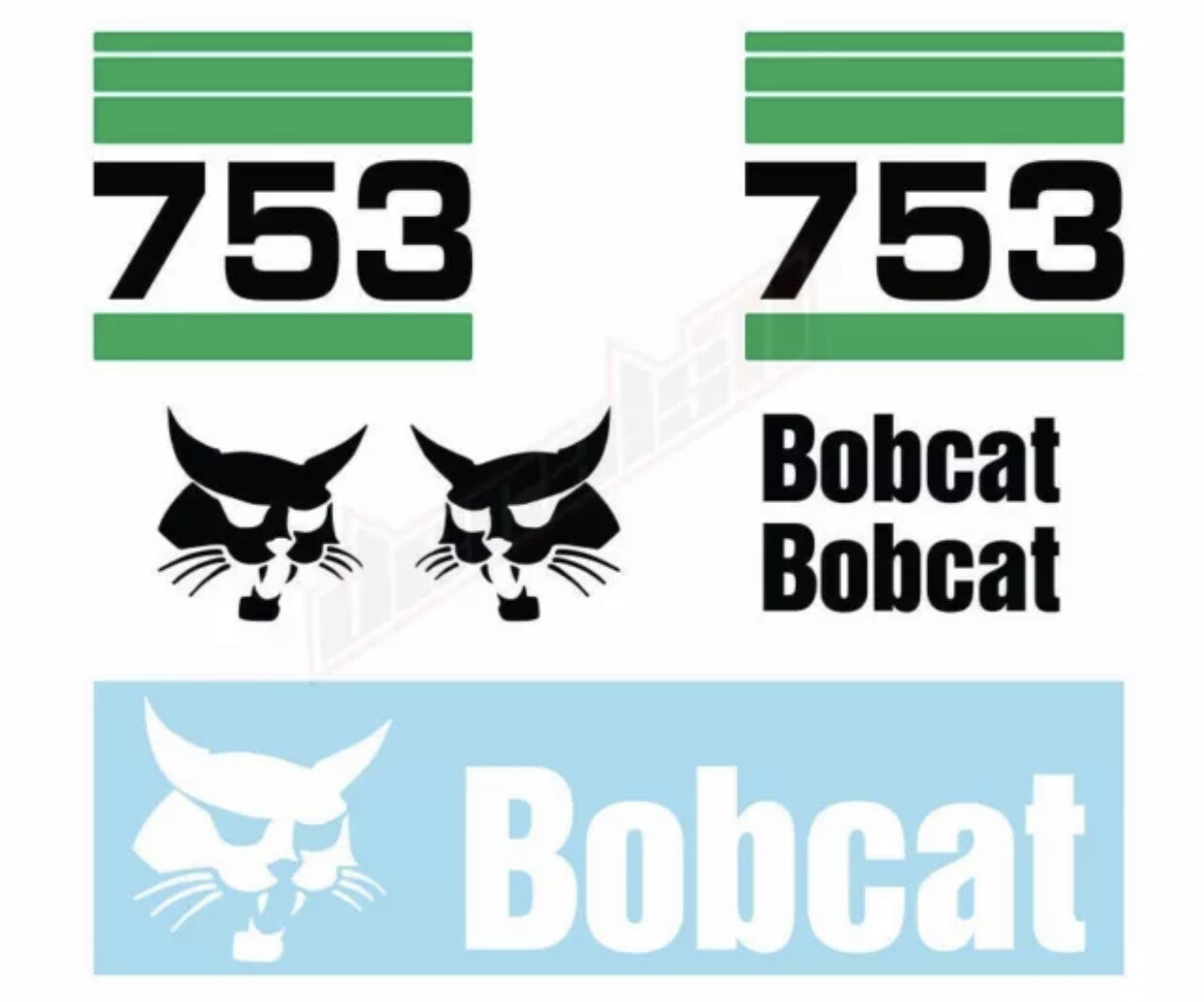 Bobcat 753 v2 Skid Steer Set Vinyl Decal Sticker – FREE SHIPPING