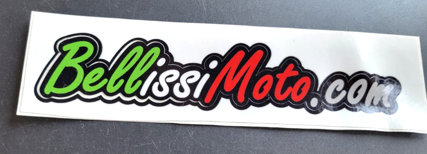 BELLISSI MOTO.COM LOGO DECAL STICKER 6X1.5