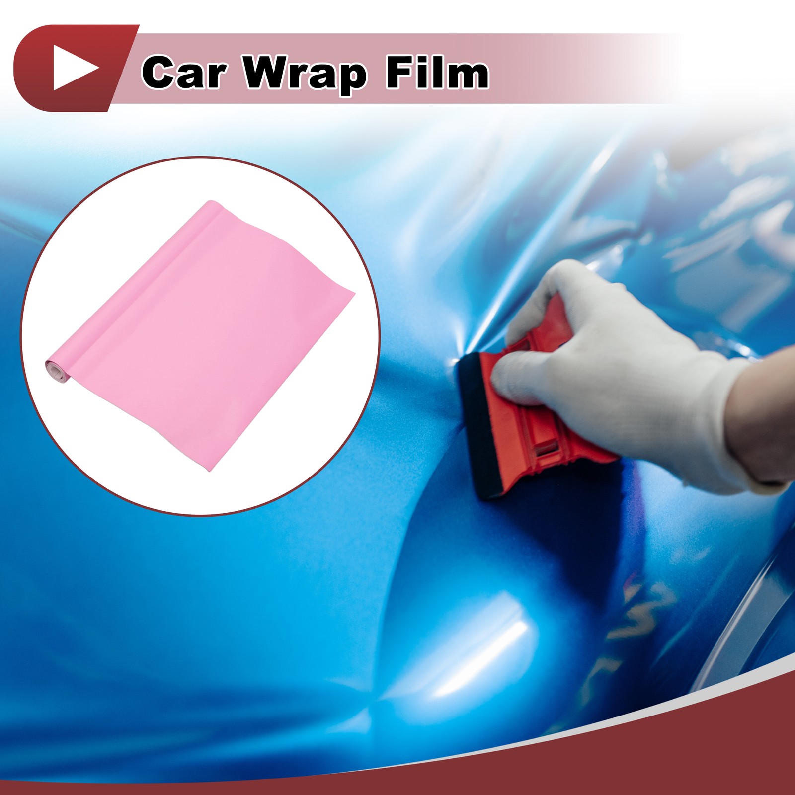 Matte Pink Car Wrap Film 31x152cm(1ft x 5ft) Vinyl Wrap Cover 1 Pc Universal