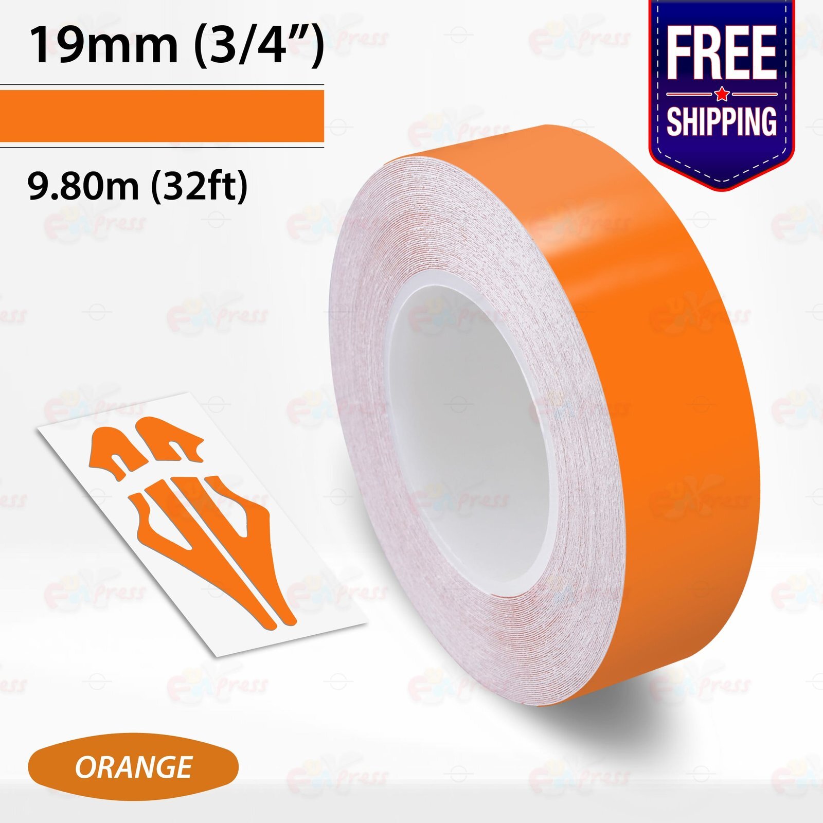 ORANGE 3/4″ PIN STRIPE Car Model Motorcycle Decal Line TAPE Vinyl Sticker 19mm