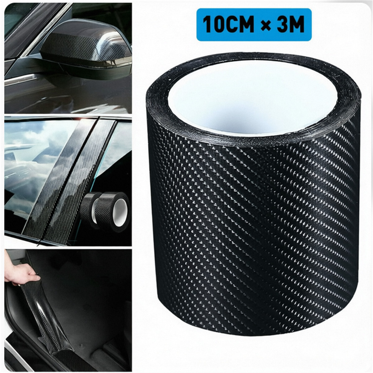 Car Carbon Fiber Vinyl Film Sticker Door Sill Scuff Anti Scratch Tape Protection