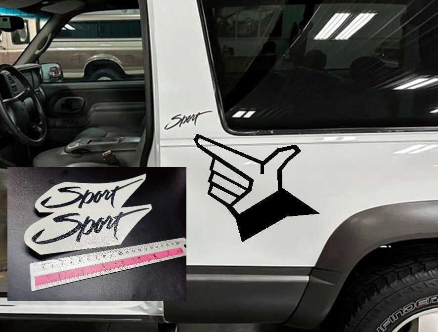 1991-1999 CHEVY CHEVROLET TAHOE SPORT SCRIPT B PILLAR DECALS STICKERS SET OEM
