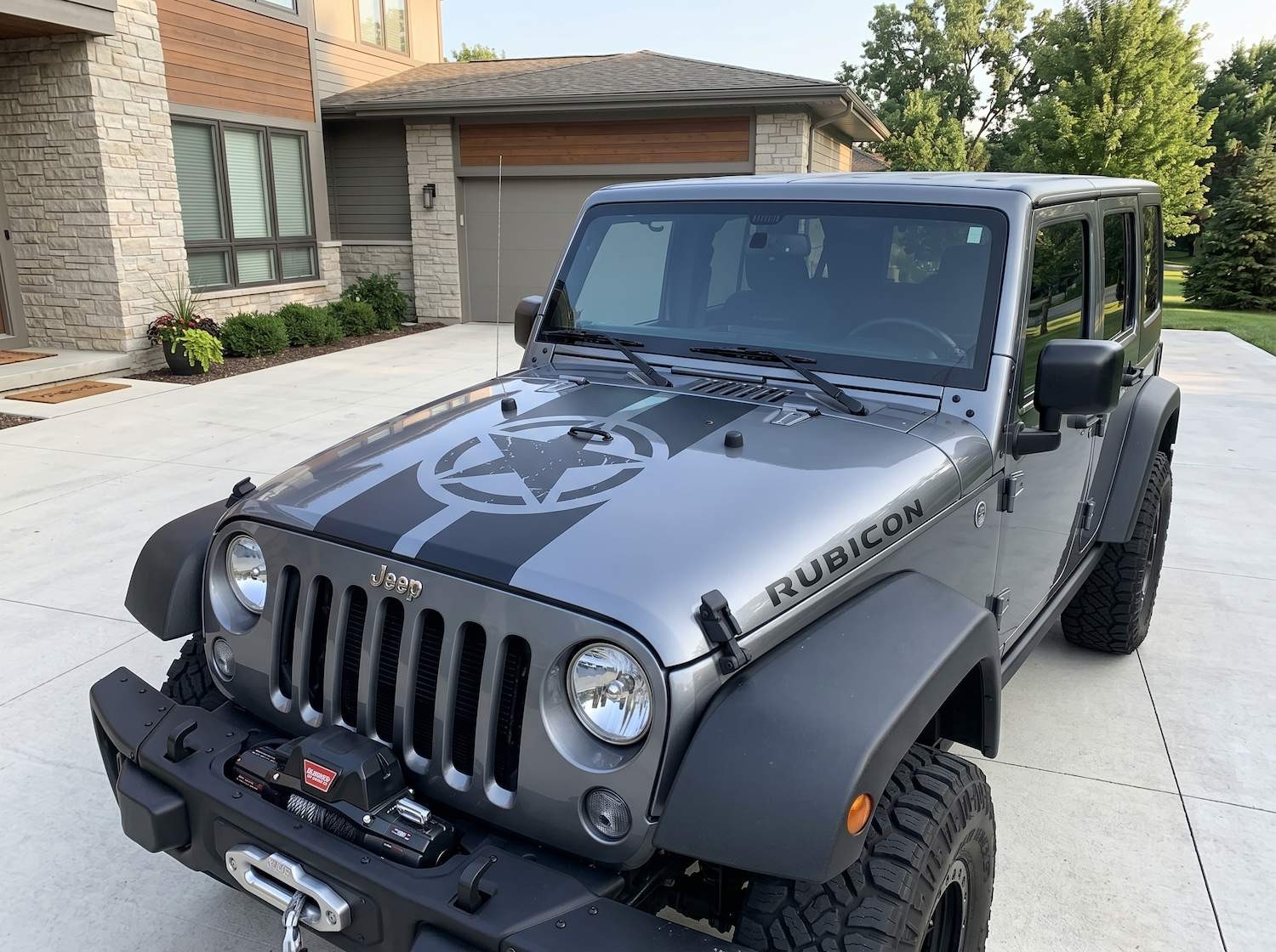 Patriotic Star Stripe Hood Vinyl Graphic Decal for Jeep Style Vehicles