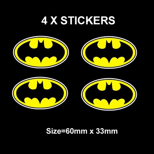 4 X BATMAN LOGO STICKERS – VINYL, CAR, SKATEBOARD, MOTORBIKE, SUPERHERO