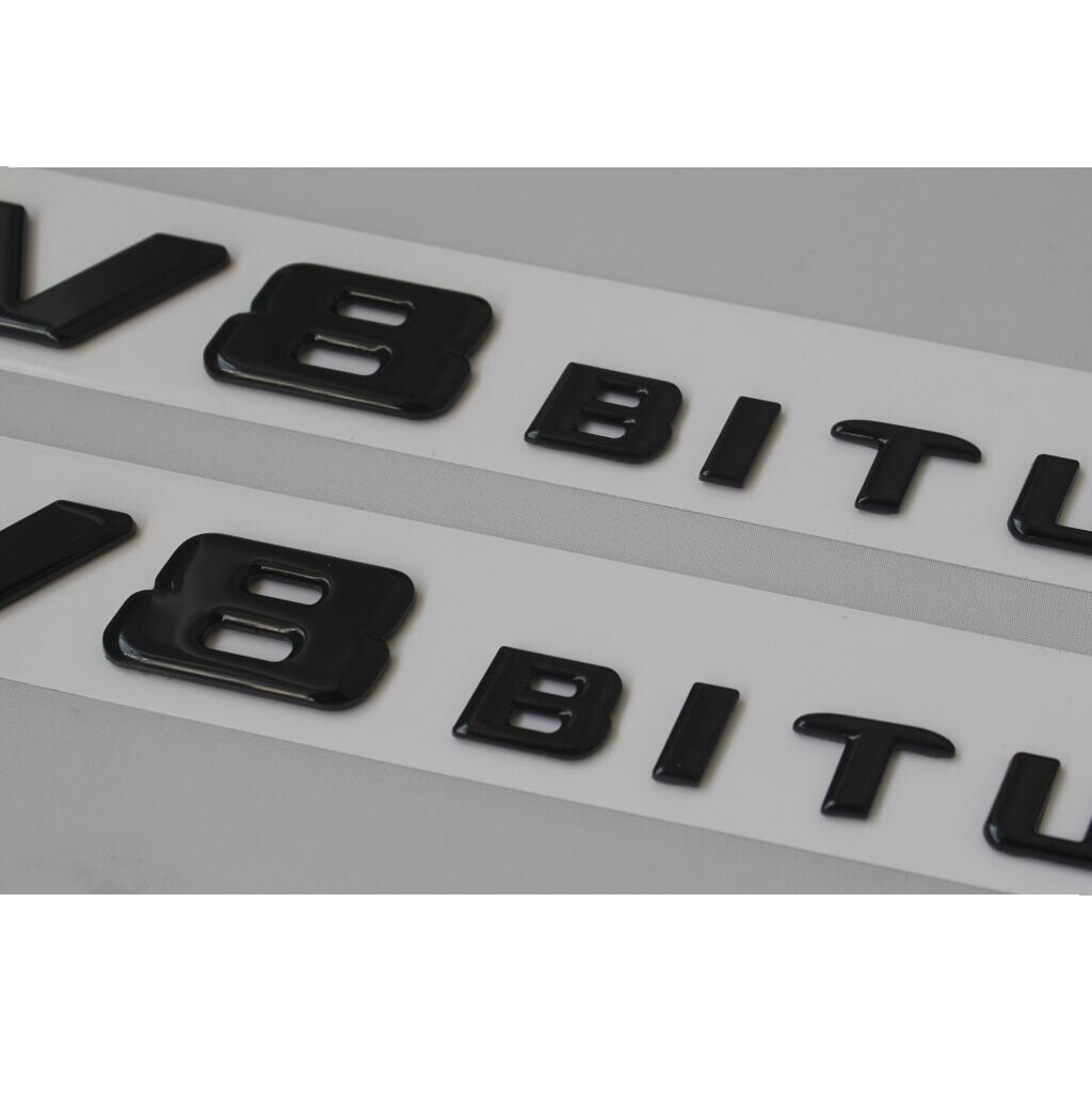Gloss Black Emblems for Mercedes Benz E43 E53 E63 E63s AMG 4MATIC V8 BITURBO/