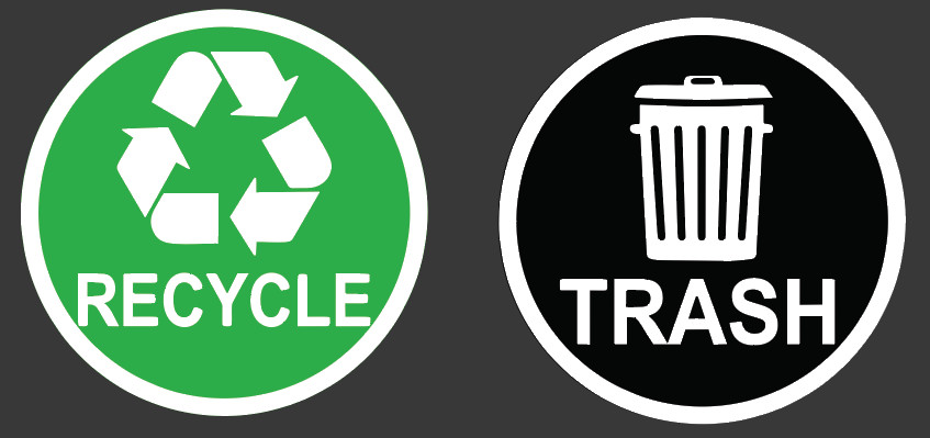 Trash Can And Recycle Bin Vinyl Decal Trash And Recycling Sticker Design 1