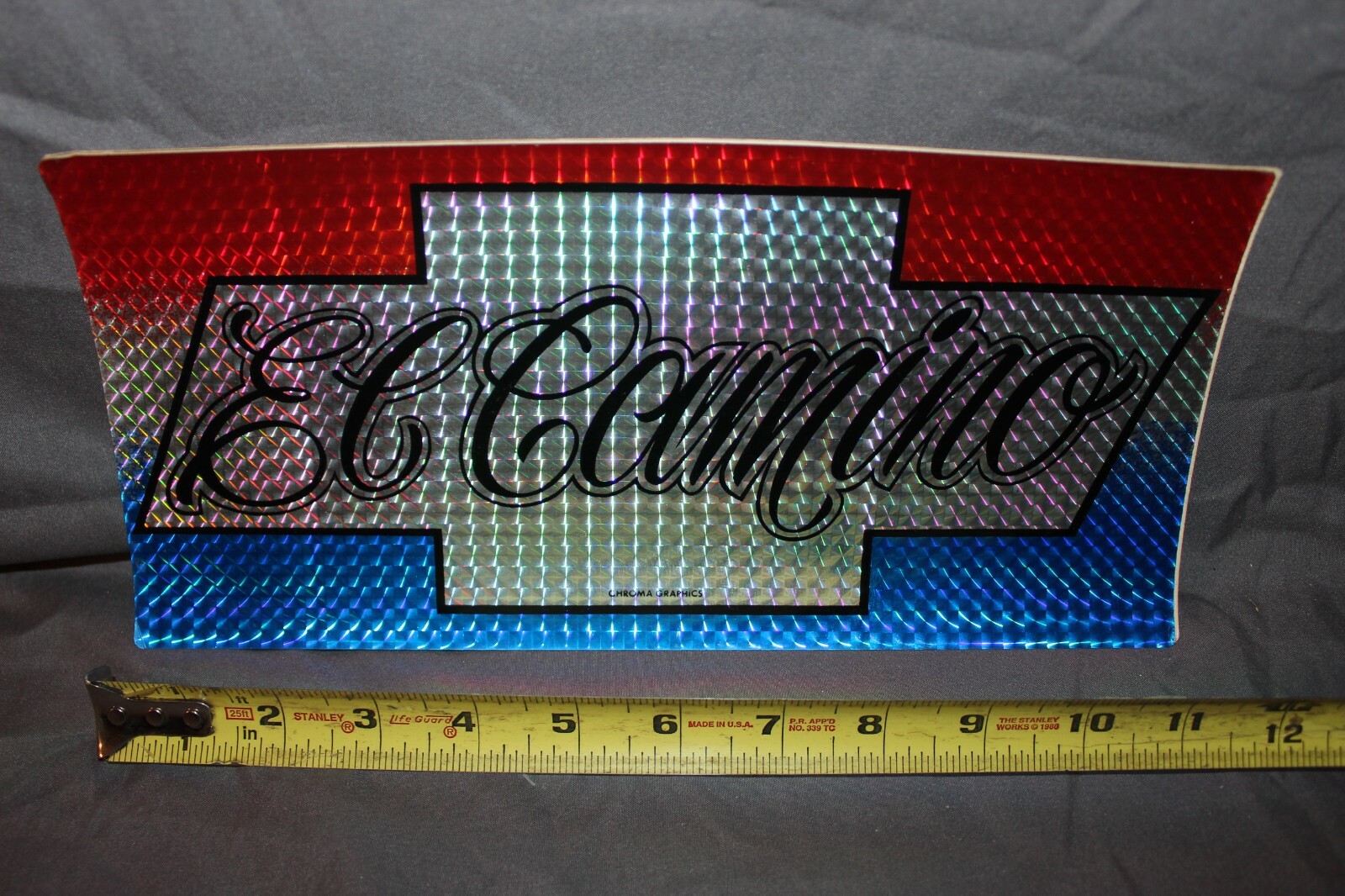 Chroma Graphics Vintage Spectra 70s 80s Auto License Plate Decal Chevy El Camino