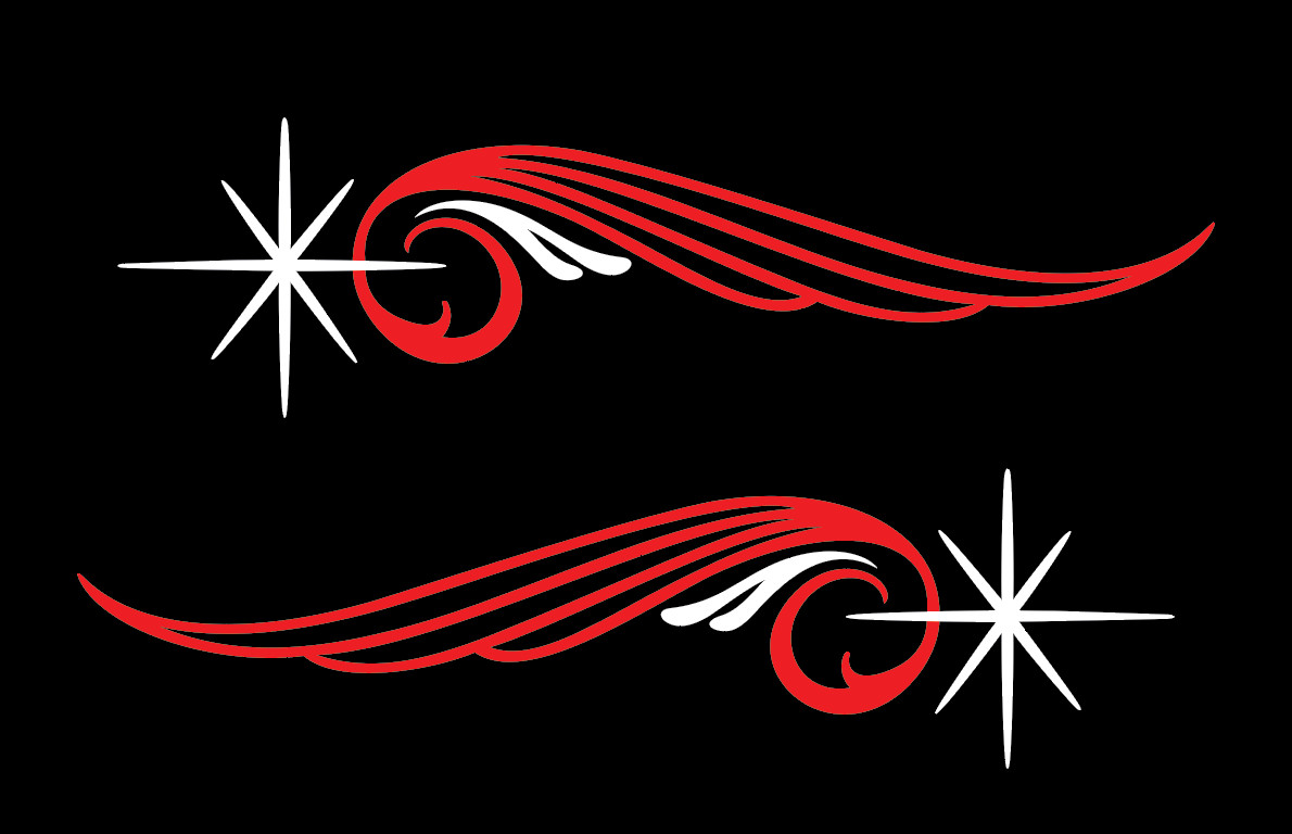 Pinstriping Decals – Kustom Kulture – 10″ x 2.75″ – Set of 2 – Free Shipping!
