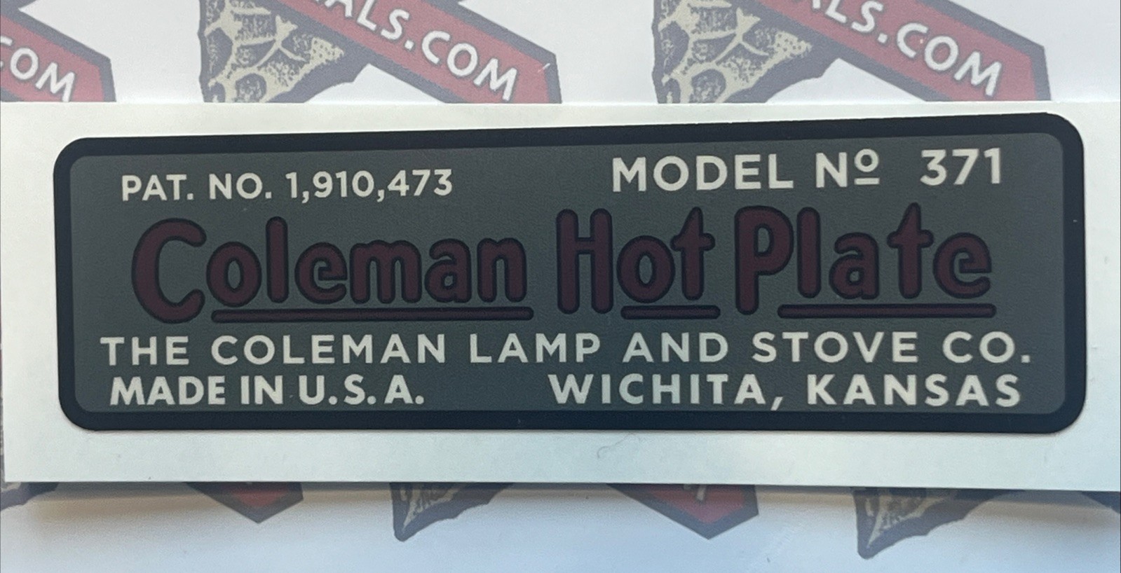 Coleman Instant Lighting Decal For 371 Stove Vinyl Easy To Install 1 decal