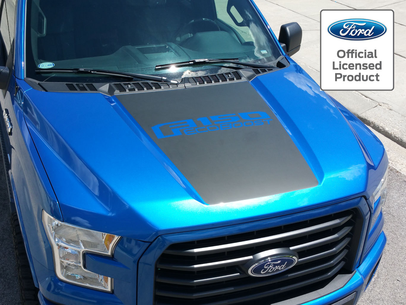 2017 Ford F-150 Hood Stripe W/ F150 Ecoboost Vinyl Sticker Graphic Decal