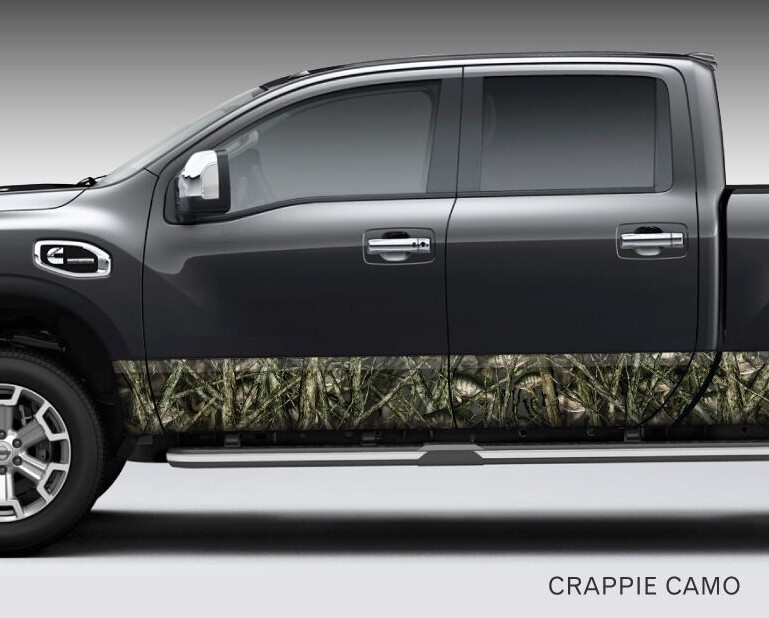 Camo “Crappie” Rocker Panel Graphic Decal Wrap Kit Truck SUV – 6 Size Options