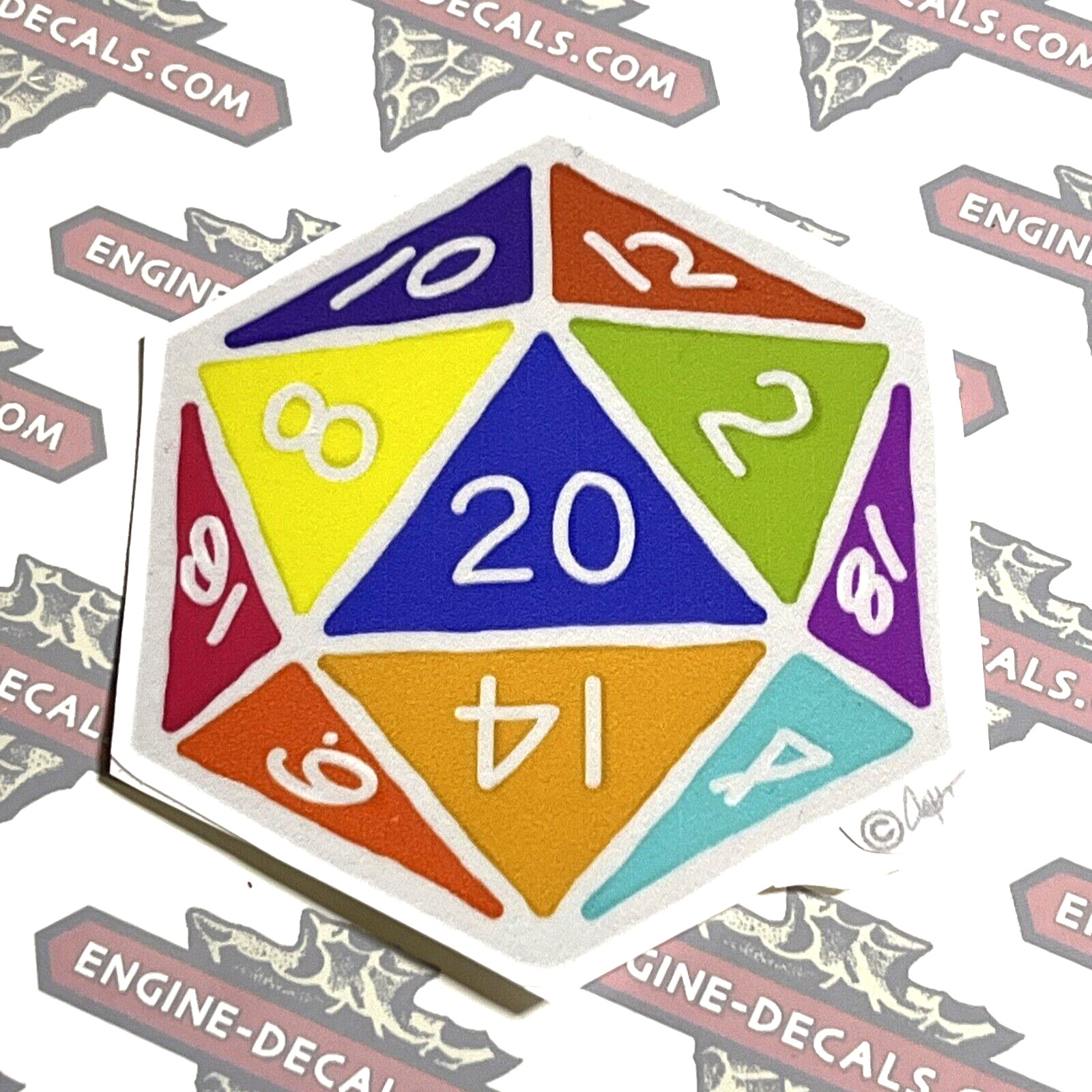 Polyhedral 20 Sided Dice Decal Gamers Show Your Colors 1