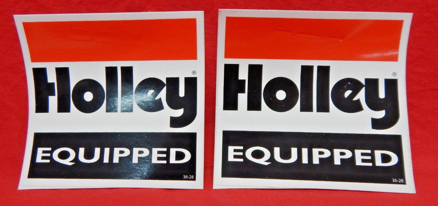 (LOT OF 2) Original Holley Equipped Decal Sticker PAIR 3 X 3″ Carburetor