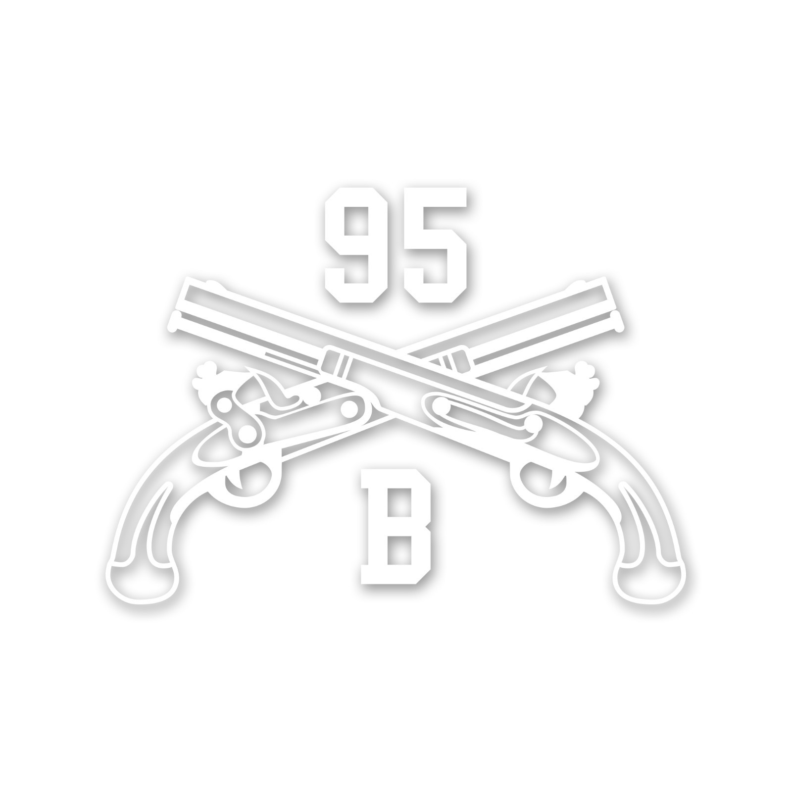 Army MOS 95B Military Police Branch Crossed Pistols Insignia Decal 3″ x 5.5″
