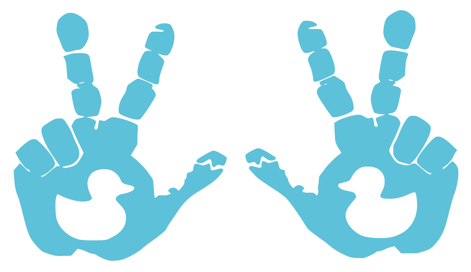 Set of Duck Hand Wave Peace Wave Decals for Jeep Side Mirrors- Left & Right