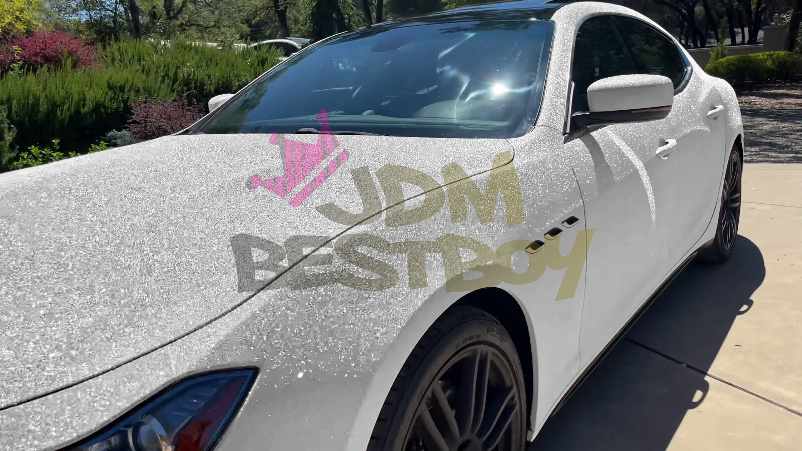 Premium Ultra Diamond Glitter Matte Silver Car Vinyl Wrap Sticker Decal Sheet