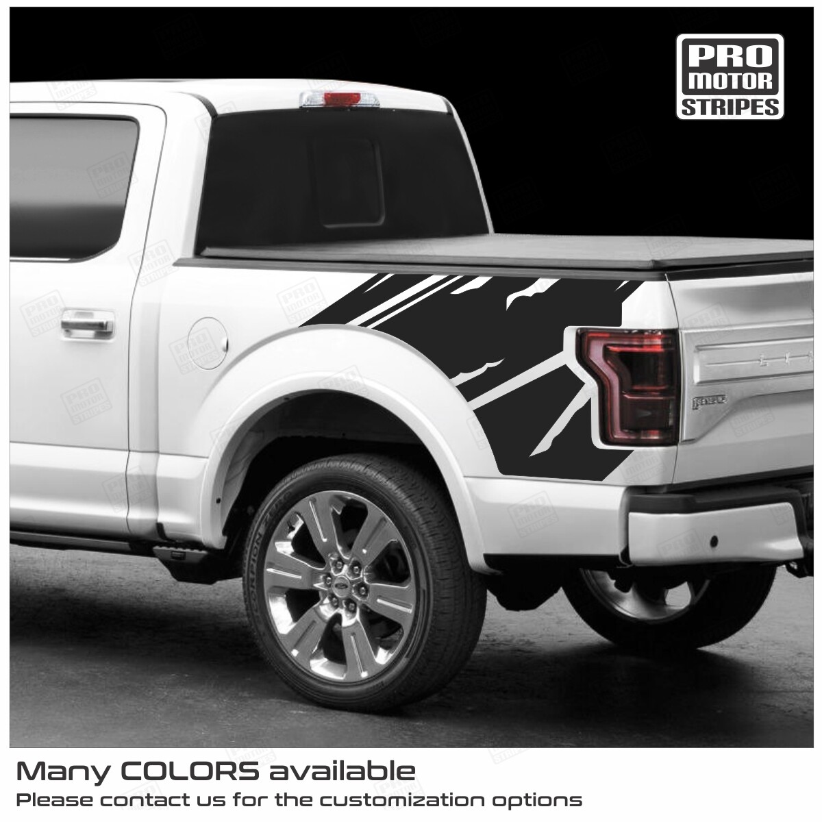 Ford F-150 2015-2020 Side Bed Torn Stripes Decals For F150 LX XLT Lariat Raptor