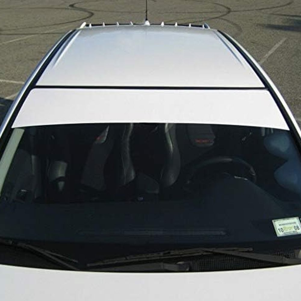 Anti-UV Windshield Decal Sun Strip Visor Tint Front Film White Window Trim Cover