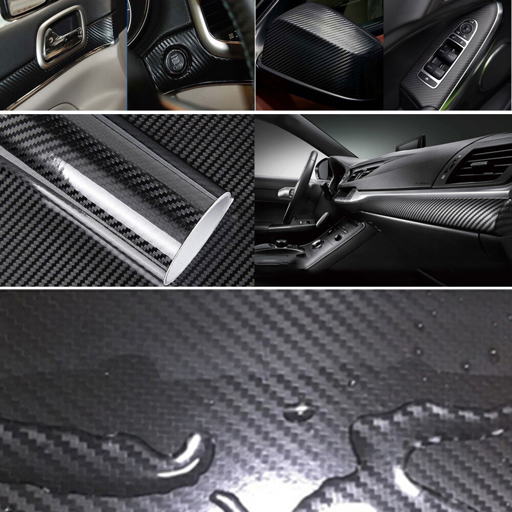 5D Waterproof Carbon Fiber Vinyl Car Wrap Sheet Roll Film Sticker Decal Paper US