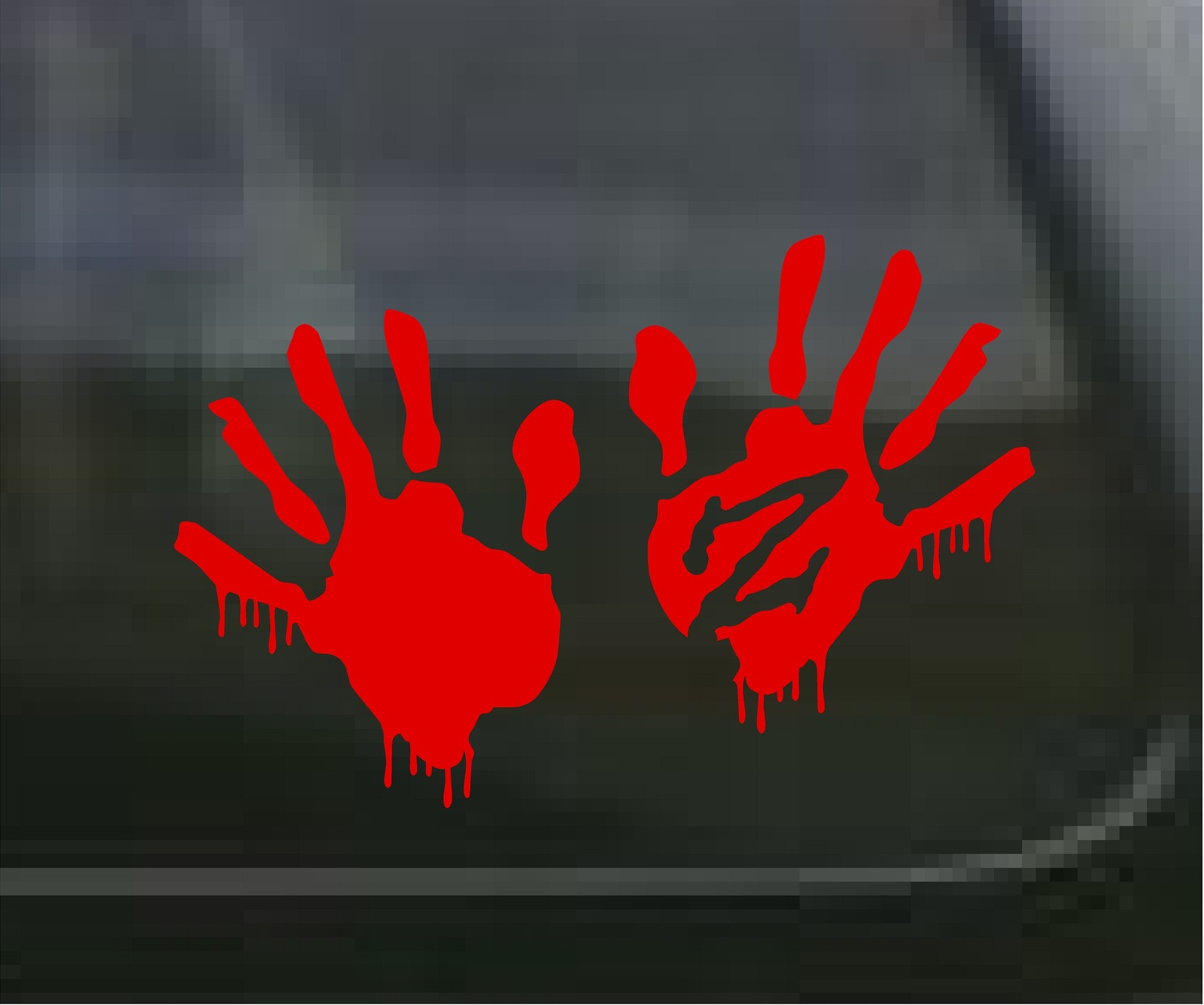 2 Zombie Red Plain Z Blood Hand Decals Sticker Outbreak Response Hunter 1262/69
