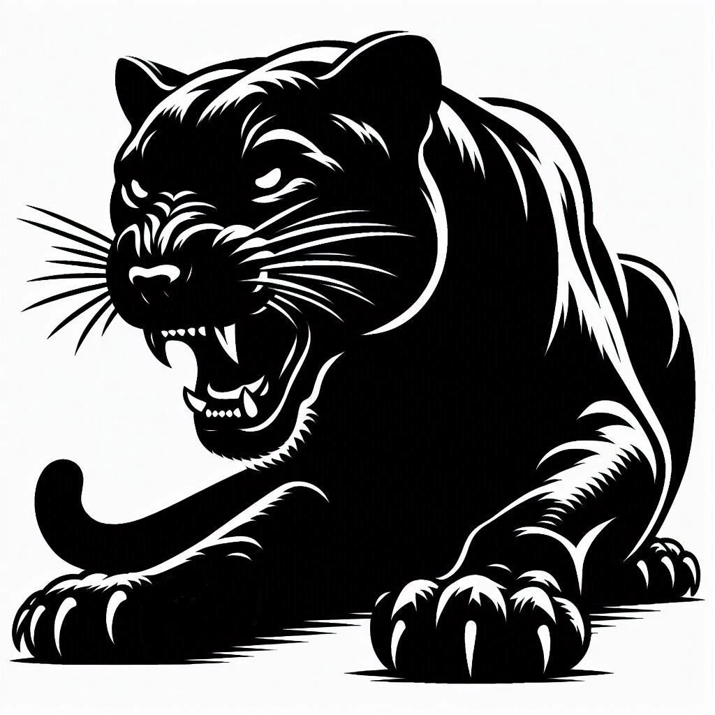 Snarling Black Panther Big Cat Vinyl Sticker Decal