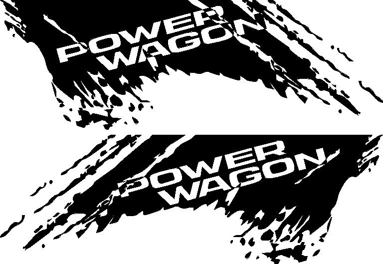 Large Mud splash Compatible with Dodge POWER WAGON Graphic bed Side decal vinyl